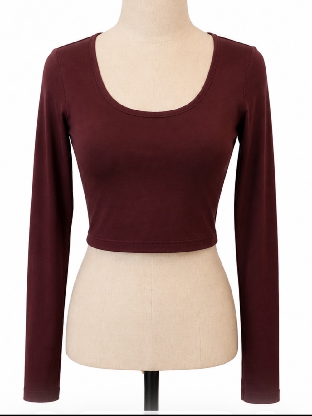 Athleta Transcend Crop Top Long Sleeve Burgundy XL Athletic Yoga Shirt